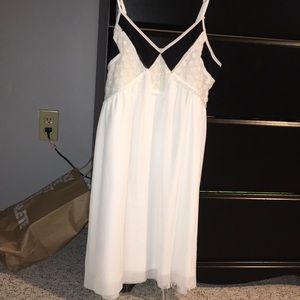 White and Black Detailed Mini Dress